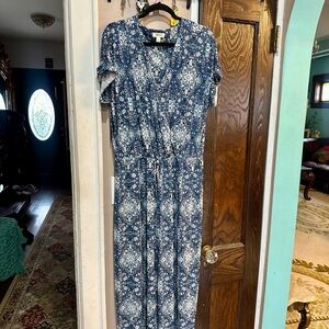 Style & Co. Navy Floral Jumpsuit